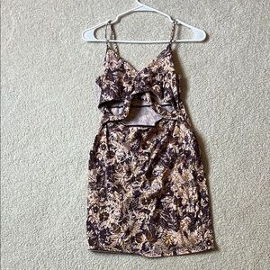 Purple Floral Mini Dress